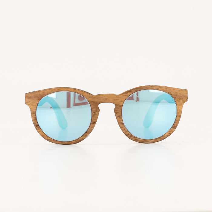 Owl / Walnut - Blue Mirror